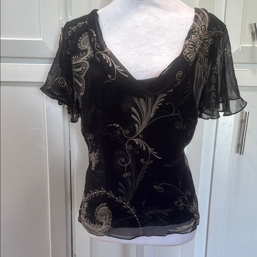 Elegant Black Sheer Top